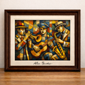 Cubist musicians in vibrant colors