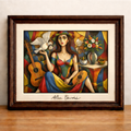 Cubist portrait of a seated woman