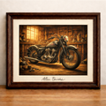 Moto vintage dans un atelier classique