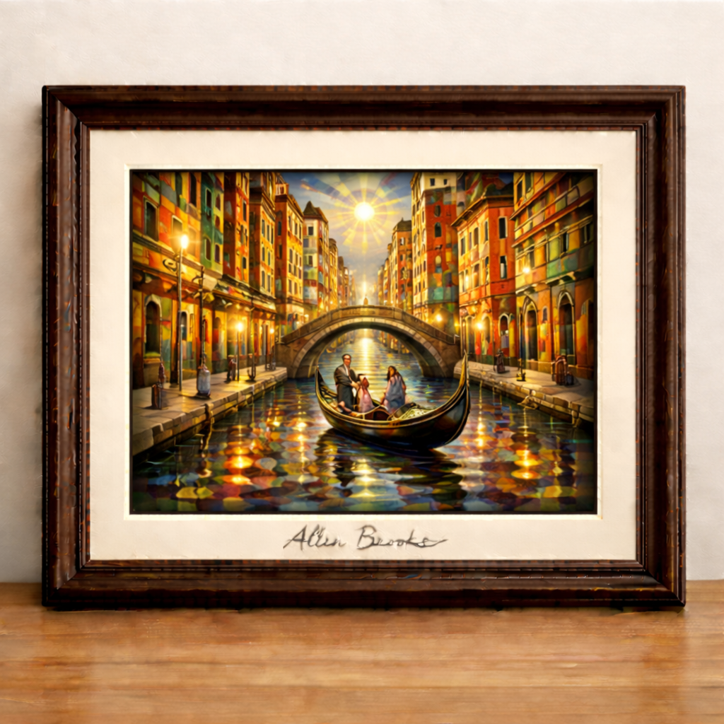 Venetian canal in cubist style