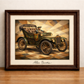 Vintage car in Cubism art form